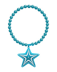 Elegant Starfish Charm on Deep Blue Beads