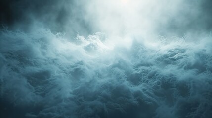 Misty, ethereal, mountainous landscape