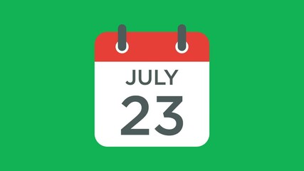 calendar - July 23 icon illustration isolated vector sign symbol