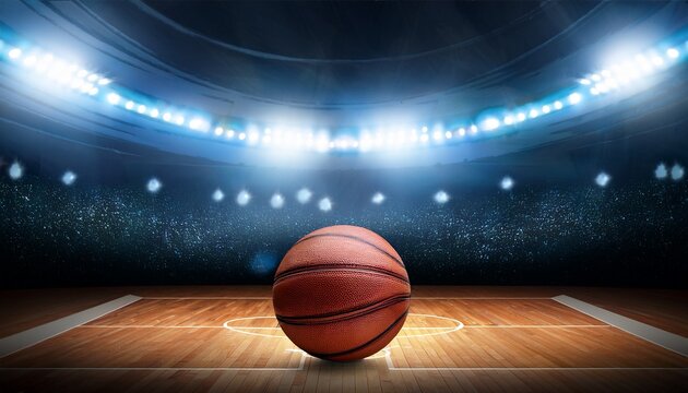 basketball arena with ball