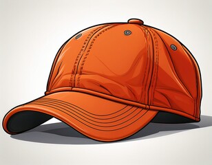 an isolated orange baseball cap illustration