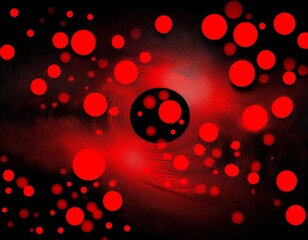 red to red circular blobs patterns glowing on plain black background illustration design