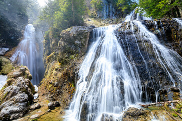 Fototapeta premium 初夏の三本滝 長野県松本市 Sanbontaki Falls in early summer. Nagano Pref, Matsumoto City.