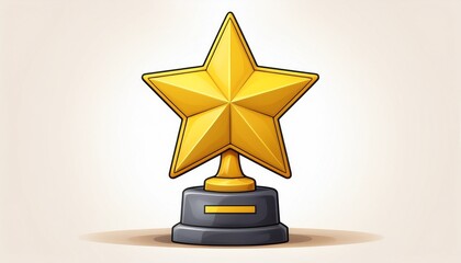 award trophy star 3d cartoons style on white background