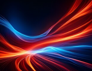 red to blue fire trails glow on plain black background illustration design