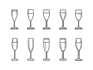 Champagne Glass Tower Minimalist Illustration