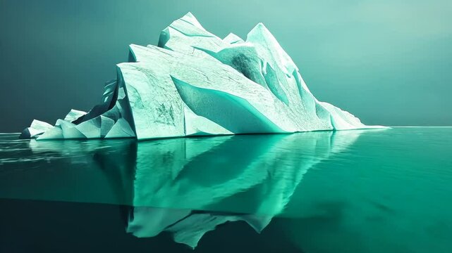 Floating Iceberg in Antarctica Landscape Under a Clear Blue Sky