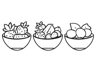Chilled Fruit Salad Minimalist Outline