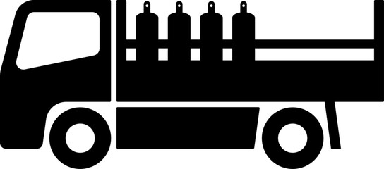 プロパンガス配送車のシンプルなアイコン