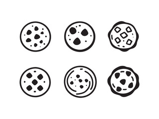 Chocolate Chip Cookie Minimal Line Drawing