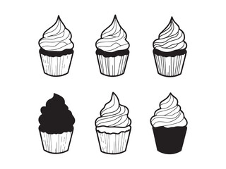 Minimal Chocolate Cupcake Illustration