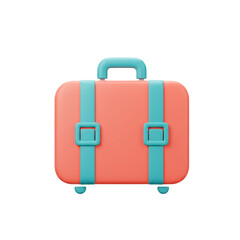 3D rendered illustration of a travel suitcase isolated on a white background ready for trip