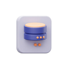 3D rendered database icon on a white background for data storage and management