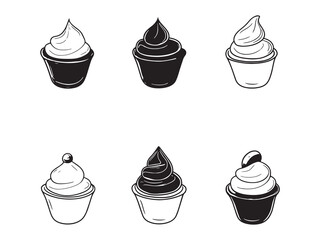Chocolate Mousse Minimalist Line Drawing