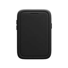 Close-up of a modern black smartphone with rounded edges, a sleek minimalist design.