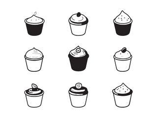 Chocolate Souffle Line Art Drawing