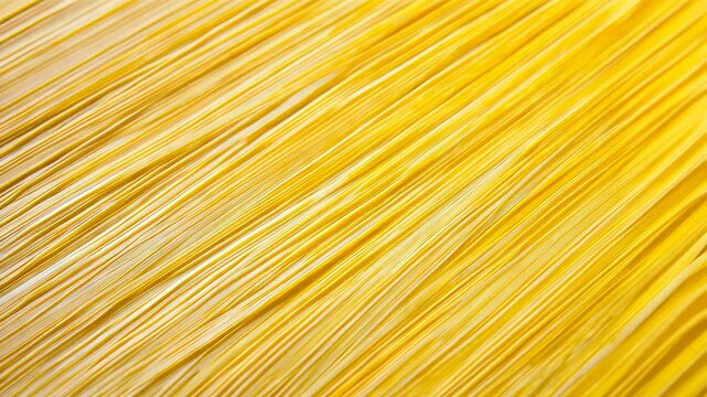 Golden Pasta Cascade: A close-up shot of perfectly cooked, golden spaghetti, artfully arranged in a cascading pattern. Capturing the simple elegance of Italian cuisine and culinary artistry.