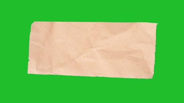 Crumpled Craft-Paper Lower Third. Wide titles placeholder. Stop-motion kraft paper banner crumples into place then smooths, revealing wrinkled texture and clean alpha for titles.