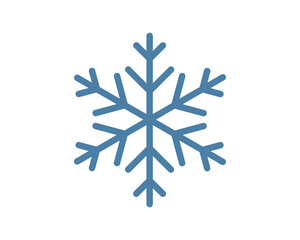 Simple, elegant blue snowflake icon. Perfect for winter themes, holiday designs, weather apps, or as a minimalist graphic element.