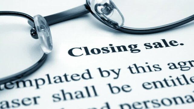 Closing sale form dolly shot
