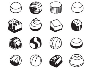 Chocolate Truffle Simple Line Art Design