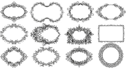 Obraz premium Hand-drawn decorative frames