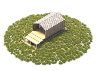 house on the grass