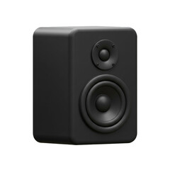 Obraz premium Professional Black Speaker Isolated on White Background for Music and Audio Equipment