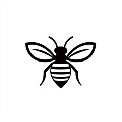 Fototapeta premium Simple black silhouette of a bee (4)