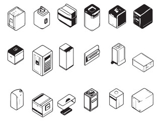 Component Storage Ultra Minimalist 2D Line Art Variant
