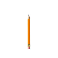 Bright Yellow Pencil with Eraser Isolated on White Background for Educational and Creative Purposes