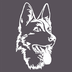 
Funny puppy one line. Vector drawing.
