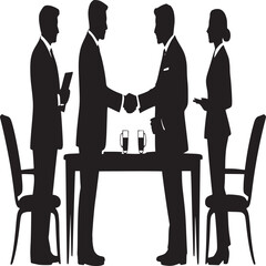 Four silhouettes of people gardening with plants flowers and watering can in black and white style