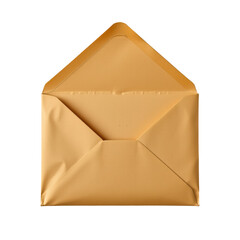 Brown envelope with a triangular flap, top view, suitable for sending letters or documents in various contexts