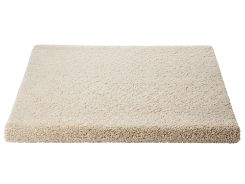 Cotton rug with textured surface in neutral beige color  