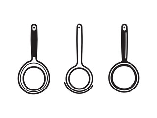 Cooking Skillet ultra minimalist 2D line style