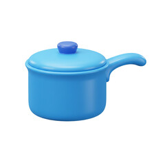 3D rendered illustration of a blue cooking pot isolated on a white background