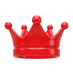 3D Render of a Shiny Red Crown Isolated on a White Background for Conceptual Design