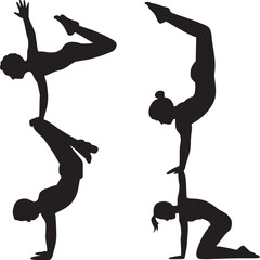 Four archers in silhouette aiming bows and arrows in a grid formation on a white background