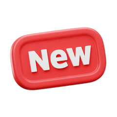 A vibrant 3D render of a 'New' button, ideal for website or app interfaces