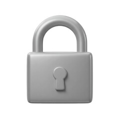 3d rendered gray padlock icon isolated on white background representing security and protection