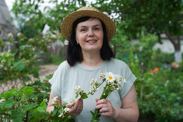 woman with flowers