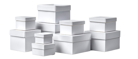 Isolated white blank cardboard box packaging container