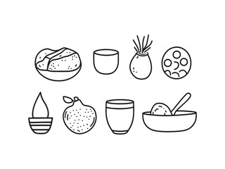 Creme Fraiche Simple 2D Line Illustration