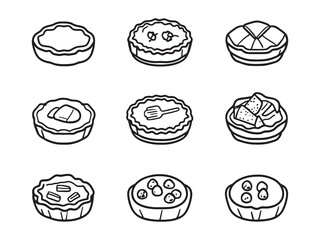 Minimalist Line Art of Custard Pie