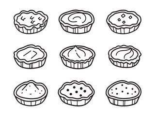 Modern Custard Pie Minimal Line Art