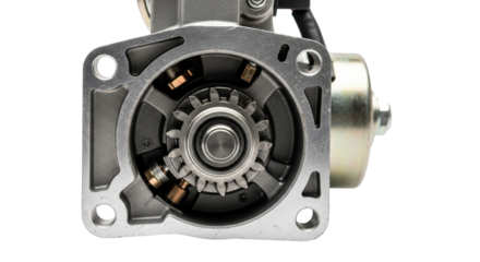 Automotive starter motor gears closeup