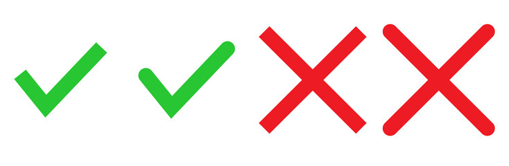Check mark icon png. Check icon with right and wrong buttons and yes or no checkmark icons in green tick and red cross. ross check mark icons, flat round buttons set