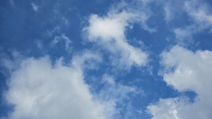 Blue Sky with White Clouds on a Sunny Day