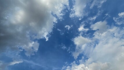 Blue Sky with White Clouds on a Sunny Day